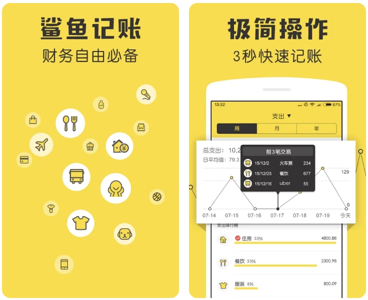 鲨鱼记账 v5.27.2 会员版，再也不用担心忘记记账了-77so